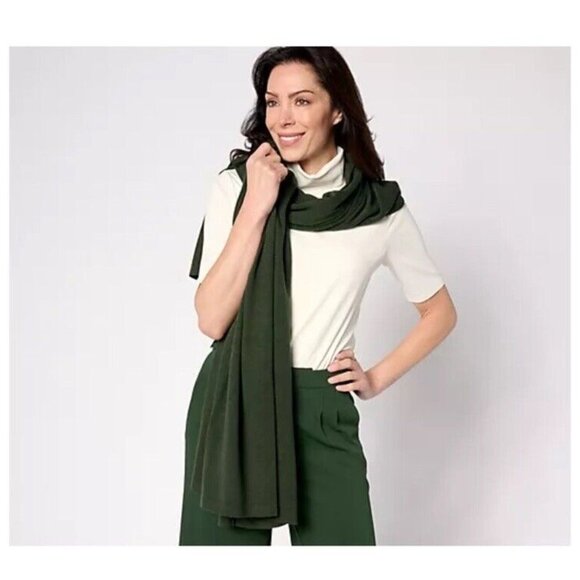 Beautiful by Lawrence Womens OS Zarian Pashmina Sweater Shawl Mtn Green - Picture 1 of 4